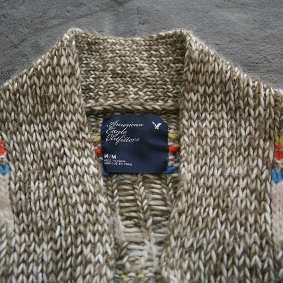 American Eagle Outfitters Short Sleeve Chunky Knit Cardigan Sweater, Size M - Picture 3 of 3